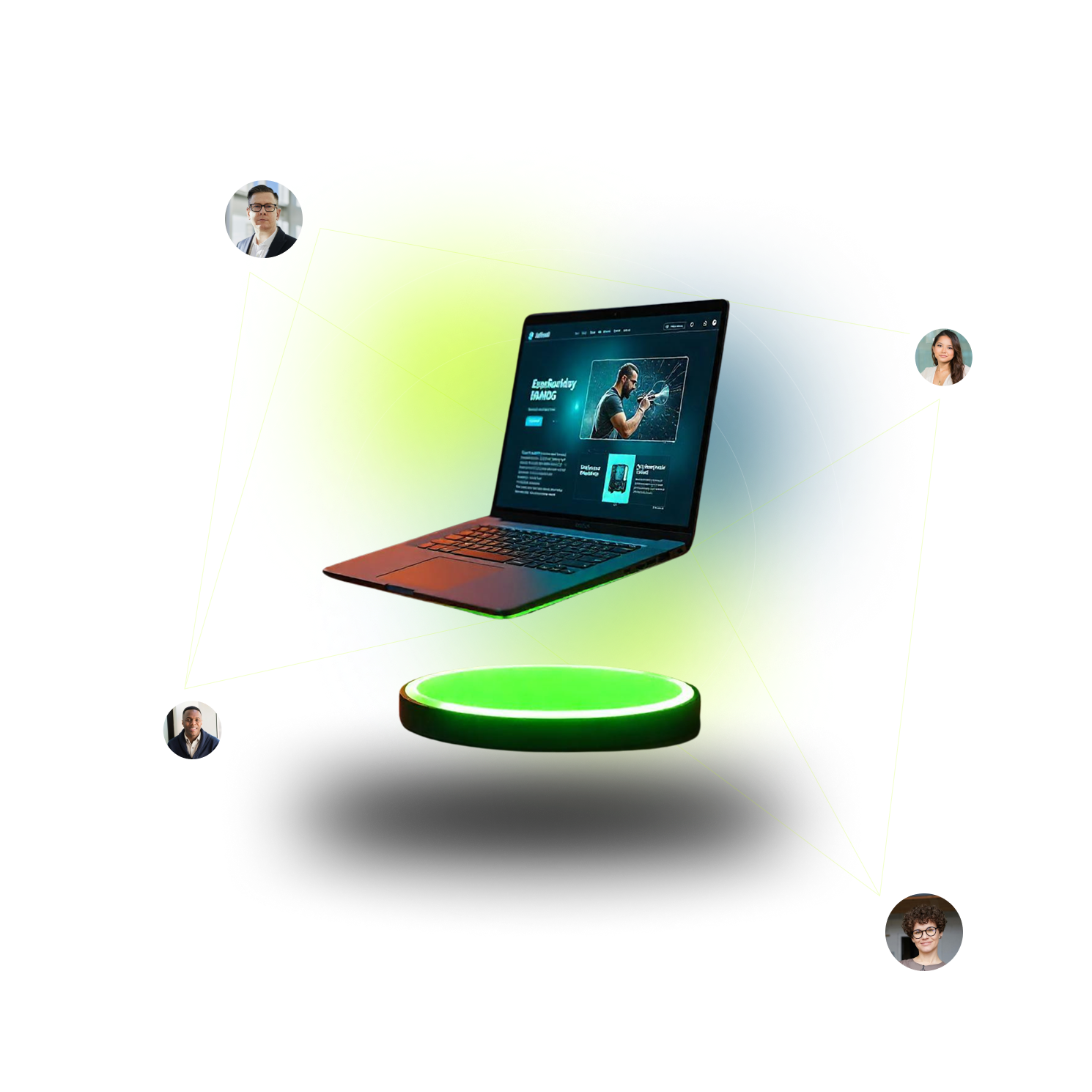Creative development process with laptop